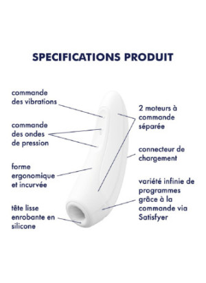 Stimulateur clitoridien connecté blanc Curvy 1+ Satisfyer - CC5972390020